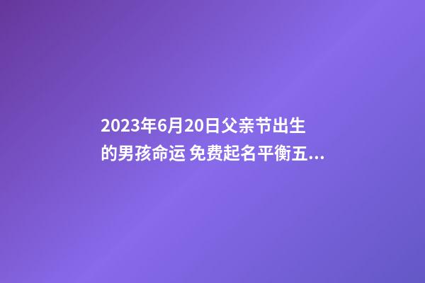 2023年6月20日父亲节出生的男孩命运 免费起名平衡五行